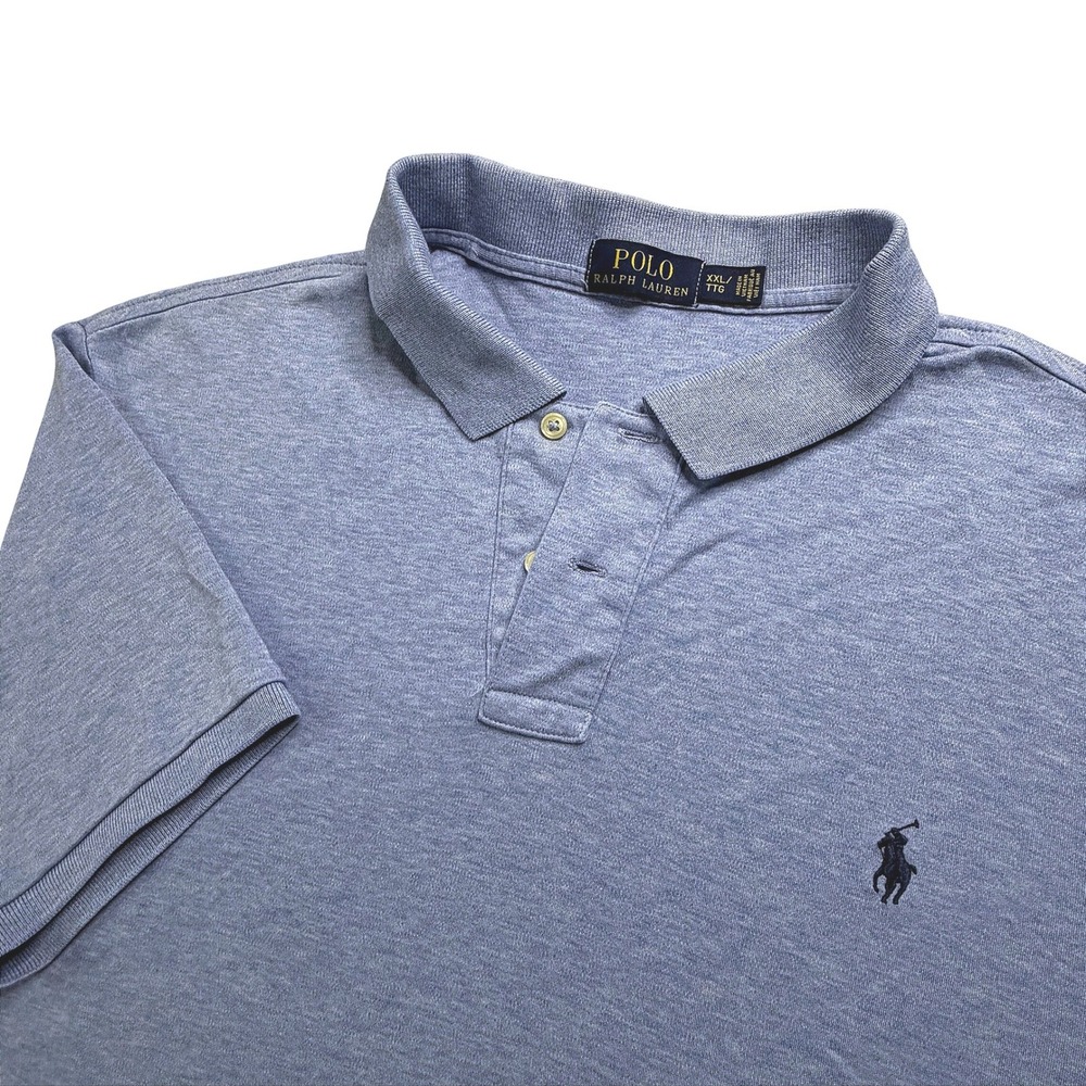 Polo Ralph Lauren Mens XXL Blue Heather Short Sleeve Cotton Polo Shirt